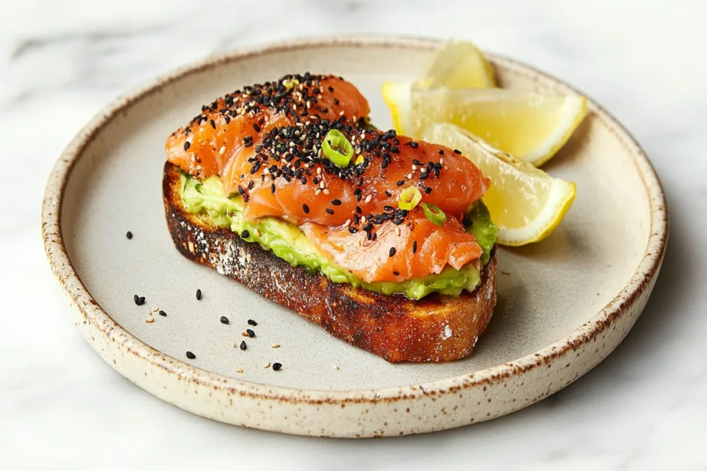 "Omega-3 Packed Smoked Salmon & Avocado Toast"