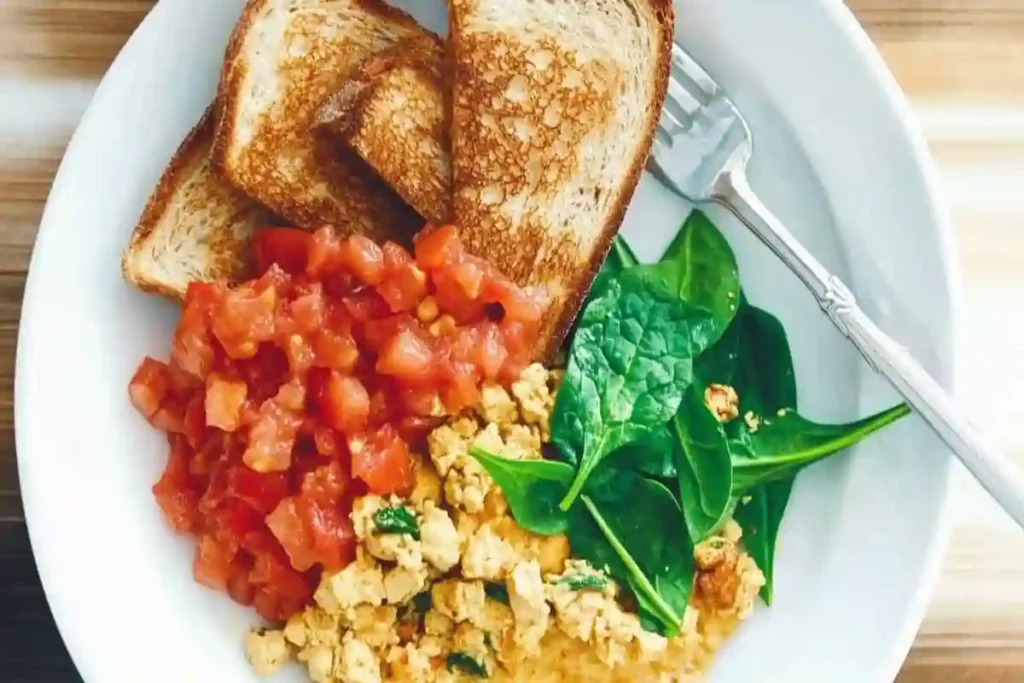 High-protein tofu scramble with fresh veggies